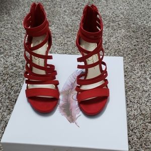 Red Microsuede JS-PALKAYA Heels